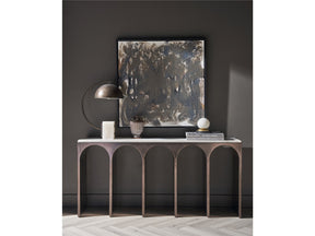 Moda White Banswara/Aged Satin Pewter Console Table - Ornate Home