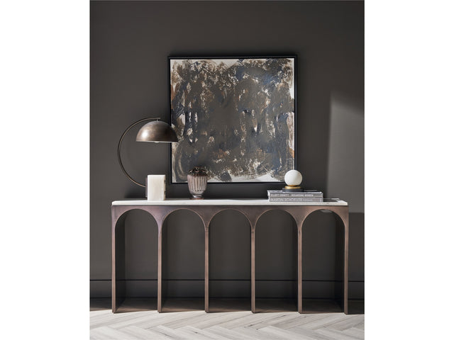 Moda White Banswara/Aged Satin Pewter Console Table - Ornate Home