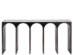 Moda White Banswara/Aged Satin Pewter Console Table - Ornate Home