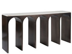 Moda White Banswara/Aged Satin Pewter Console Table - Ornate Home