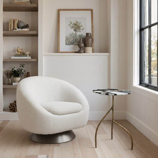 Modan Misty Gray Swivel Chair - Ornate Home