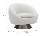 Modan Misty Gray Swivel Chair - Ornate Home