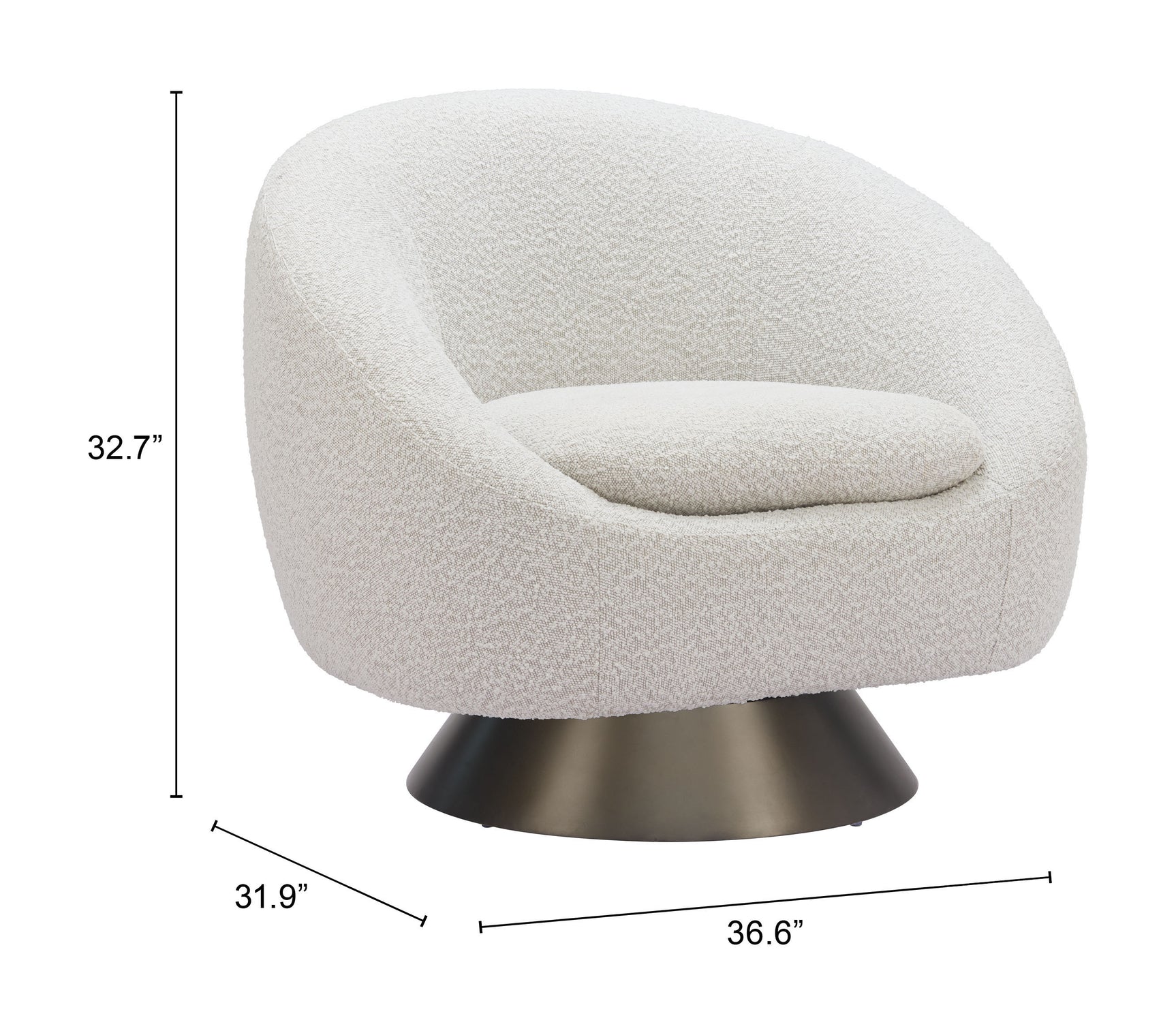 Modan Misty Gray Swivel Chair - Ornate Home