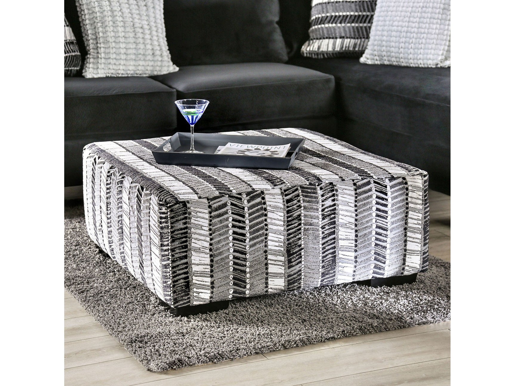 Modbury Stripe Multi Ottoman - Ornate Home