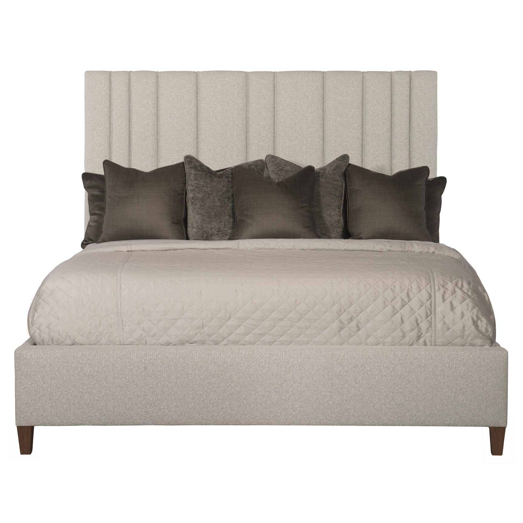 Modena Espresso/Grey Fabric California King Panel Bed - Ornate Home