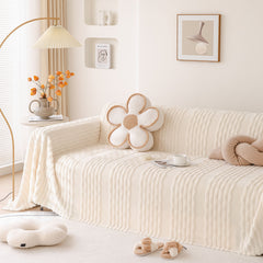 Modern 3D Water Ripple Sofa Cover, Non-Shedding Cream Style Furniture Protector Throw - Ornate Home