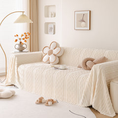 Modern 3D Water Ripple Sofa Cover, Non-Shedding Cream Style Furniture Protector Throw - Ornate Home