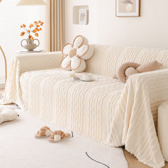 Modern 3D Water Ripple Sofa Cover, Non-Shedding Cream Style Furniture Protector Throw - Ornate Home