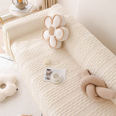 Modern 3D Water Ripple Sofa Cover, Non-Shedding Cream Style Furniture Protector Throw - Ornate Home