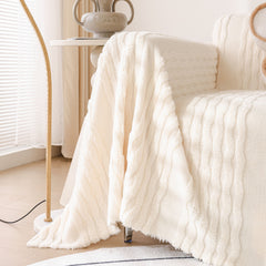 Modern 3D Water Ripple Sofa Cover, Non-Shedding Cream Style Furniture Protector Throw - Ornate Home