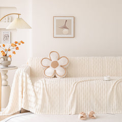 Modern 3D Water Ripple Sofa Cover, Non-Shedding Cream Style Furniture Protector Throw - Ornate Home