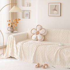 Modern 3D Water Ripple Sofa Cover, Non-Shedding Cream Style Furniture Protector Throw - Ornate Home