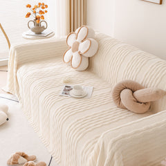 Modern 3D Water Ripple Sofa Cover, Non-Shedding Cream Style Furniture Protector Throw - Ornate Home