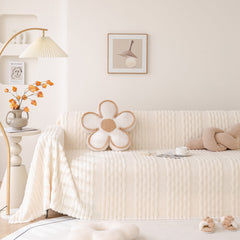 Modern 3D Water Ripple Sofa Cover, Non-Shedding Cream Style Furniture Protector Throw - Ornate Home