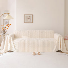 Modern 3D Water Ripple Sofa Cover, Non-Shedding Cream Style Furniture Protector Throw - Ornate Home