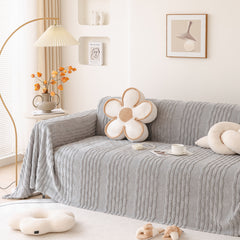 Modern 3D Water Ripple Sofa Cover, Non-Shedding Cream Style Furniture Protector Throw - Ornate Home