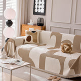 Modern Abstract Chenille Sofa Cover, Large Soft Throw Blanket with Tassels for Couch - Ornate Home