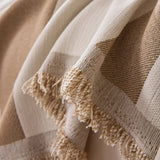 Modern Abstract Chenille Sofa Cover, Large Soft Throw Blanket with Tassels for Couch - Ornate Home