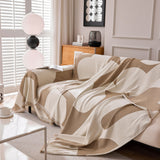 Modern Abstract Chenille Sofa Cover, Large Soft Throw Blanket with Tassels for Couch - Ornate Home