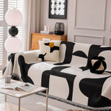 Modern Abstract Chenille Sofa Cover, Large Soft Throw Blanket with Tassels for Couch - Ornate Home
