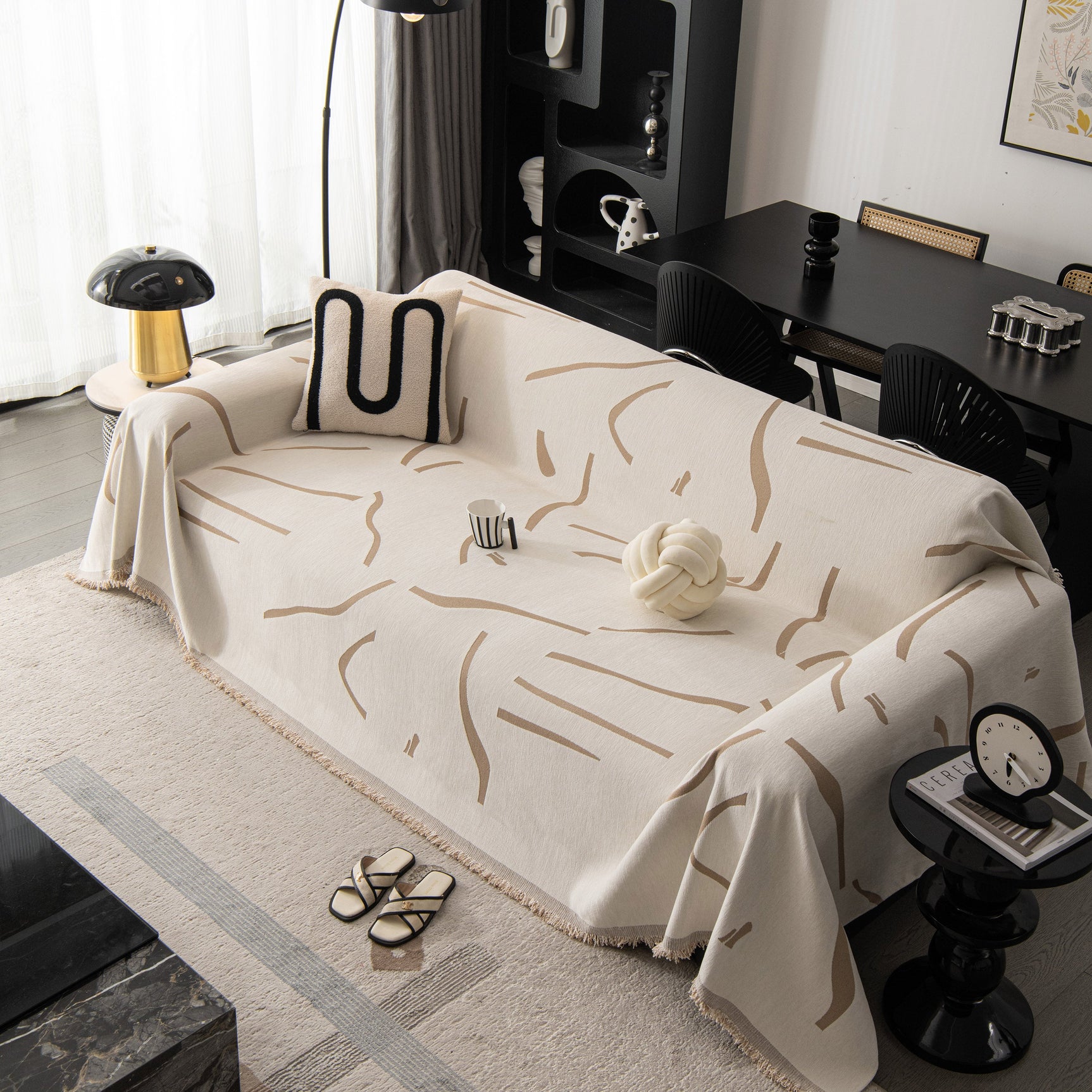 Modern Abstract Couch Cover Blanket, Decor Furniture Protector for Sectional Sofa - Ornate Home