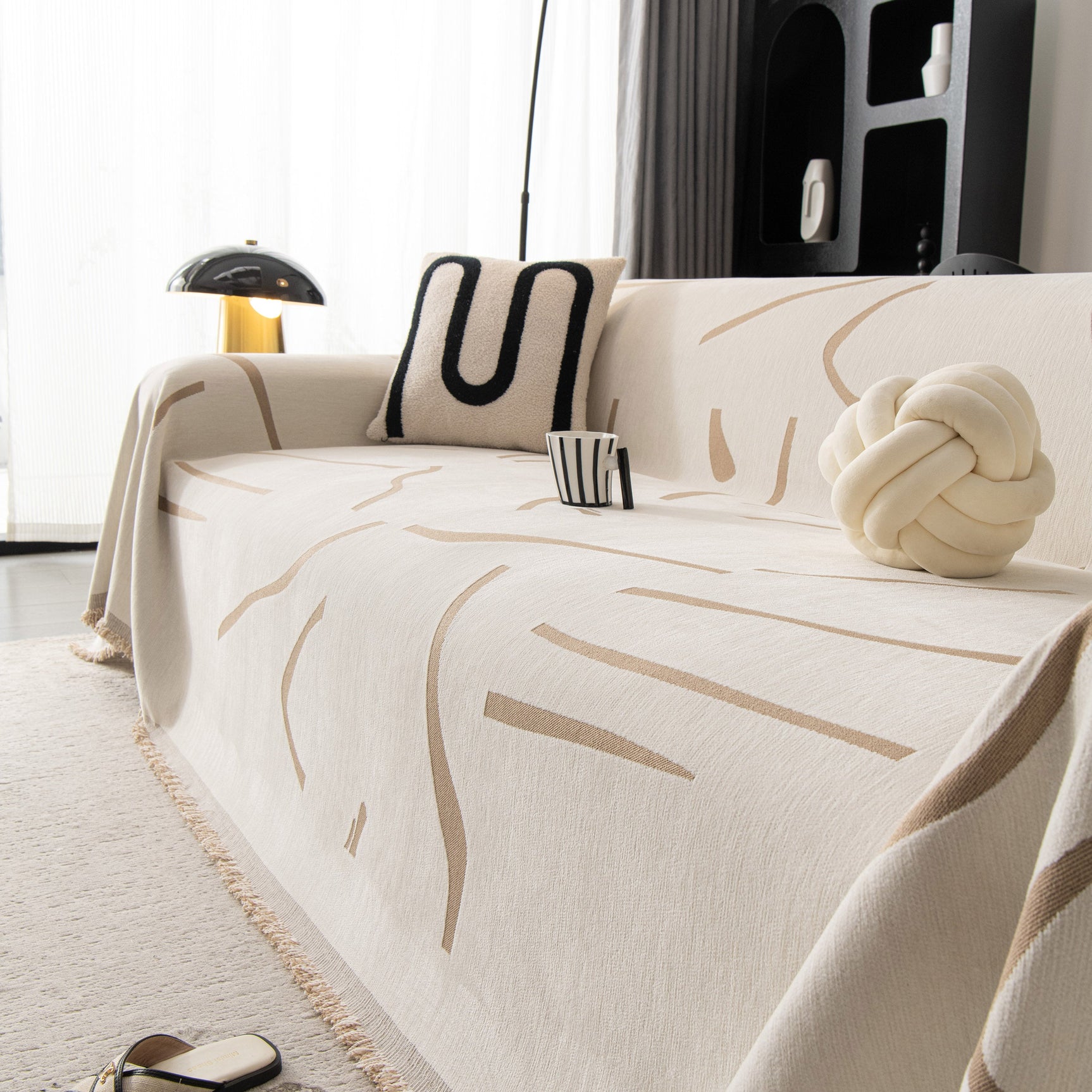 Modern Abstract Couch Cover Blanket, Decor Furniture Protector for Sectional Sofa - Ornate Home