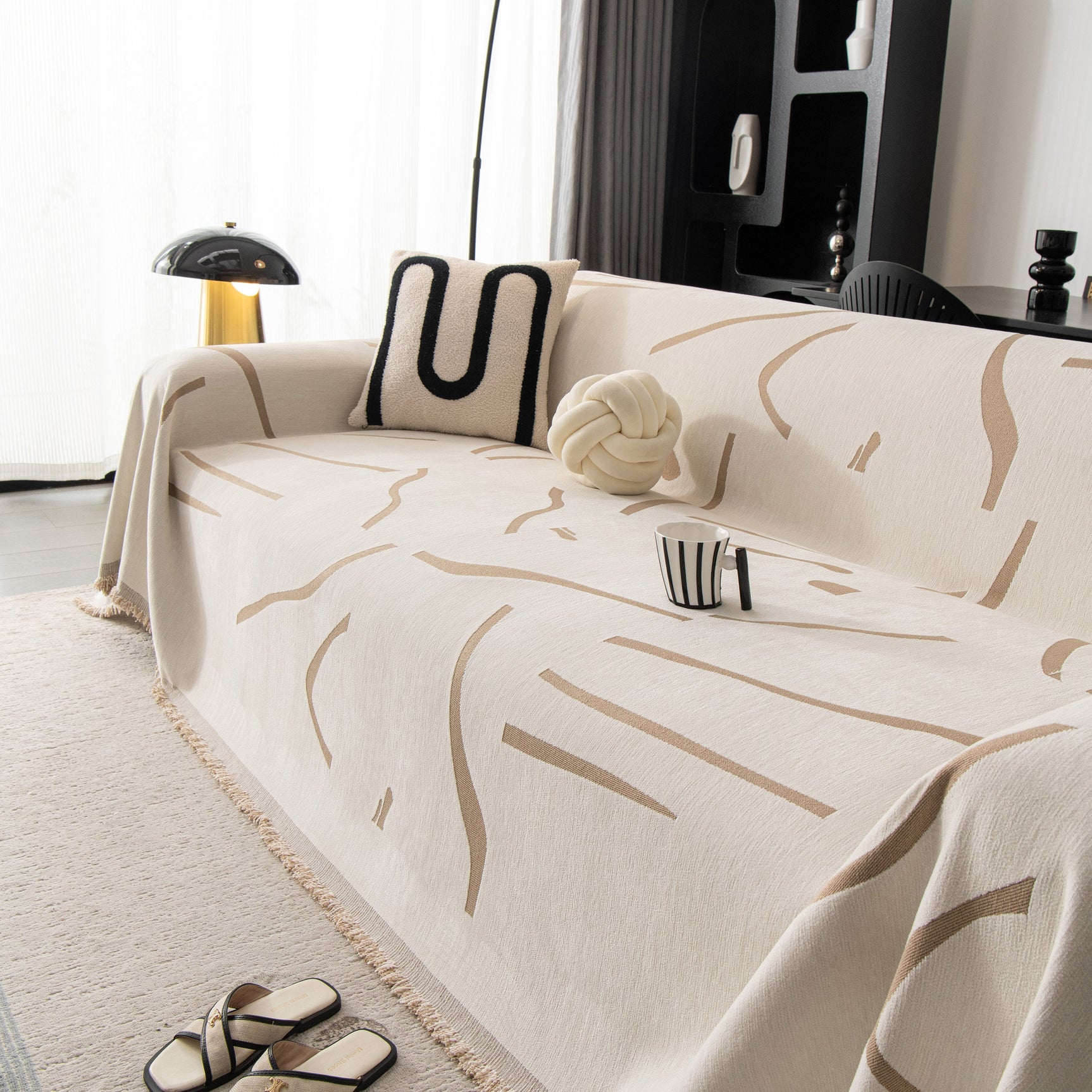 Modern Abstract Couch Cover Blanket, Decor Furniture Protector for Sectional Sofa - Ornate Home