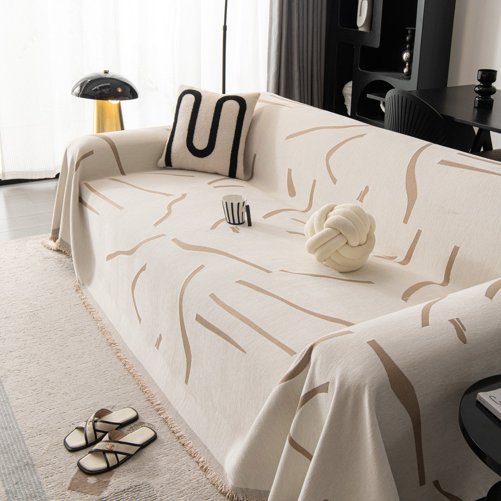 Modern Abstract Couch Cover Blanket, Decor Furniture Protector for Sectional Sofa - Ornate Home