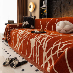 Modern Abstract Floral Sofa Throw Blanket, Decor Furniture Protector for Living Room - Ornate Home