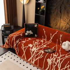 Modern Abstract Floral Sofa Throw Blanket, Decor Furniture Protector for Living Room - Ornate Home
