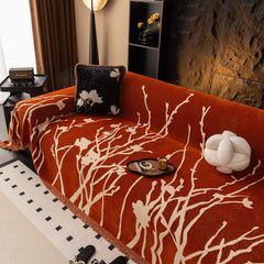 Modern Abstract Floral Sofa Throw Blanket, Decor Furniture Protector for Living Room - Ornate Home