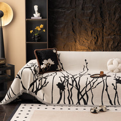 Modern Abstract Floral Sofa Throw Blanket, Decor Furniture Protector for Living Room - Ornate Home