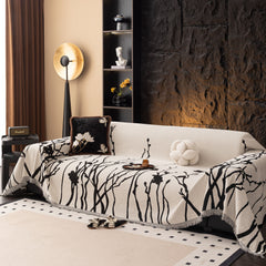 Modern Abstract Floral Sofa Throw Blanket, Decor Furniture Protector for Living Room - Ornate Home