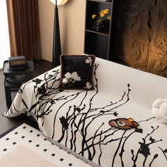Modern Abstract Floral Sofa Throw Blanket, Decor Furniture Protector for Living Room - Ornate Home