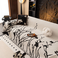 Modern Abstract Floral Sofa Throw Blanket, Decor Furniture Protector for Living Room - Ornate Home