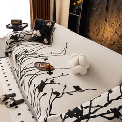 Modern Abstract Floral Sofa Throw Blanket, Decor Furniture Protector for Living Room - Ornate Home