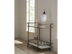 Modern Aged Gold Bar Cart - Ornate Home
