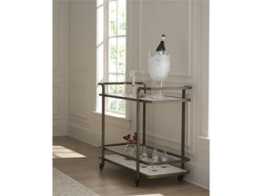 Modern Aged Gold Bar Cart - Ornate Home