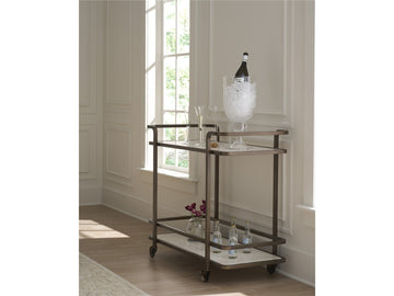Modern Aged Gold Bar Cart - Ornate Home