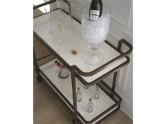 Modern Aged Gold Bar Cart - Ornate Home