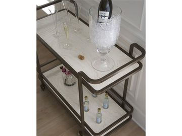 Modern Aged Gold Bar Cart - Ornate Home