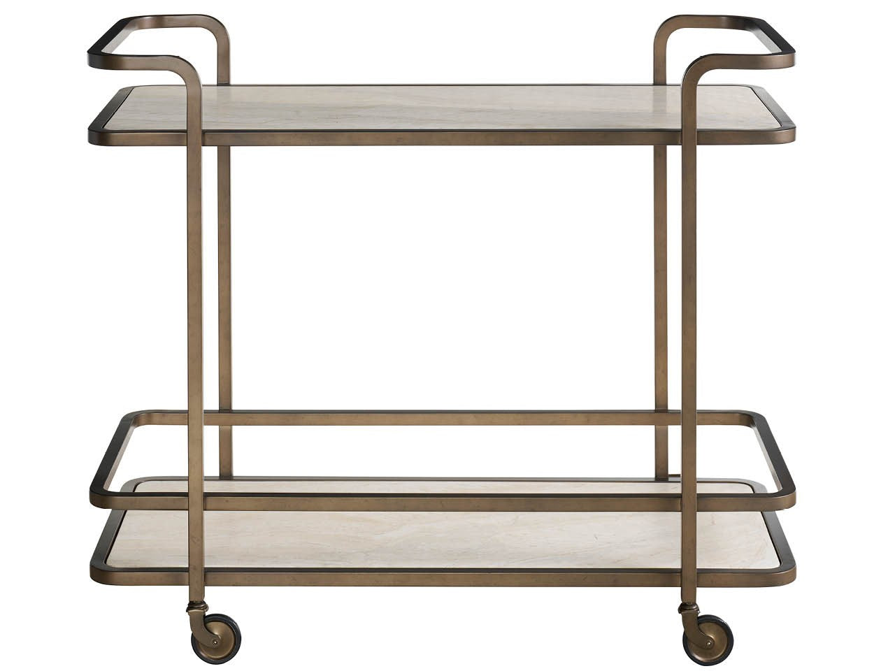 Modern Aged Gold Bar Cart - Ornate Home