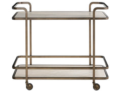 Modern Aged Gold Bar Cart - Ornate Home