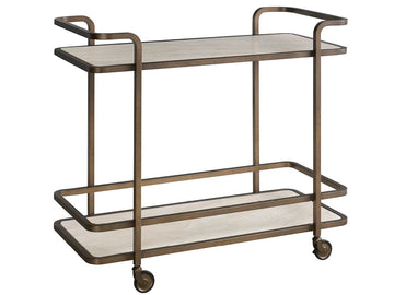 Modern Aged Gold Bar Cart - Ornate Home