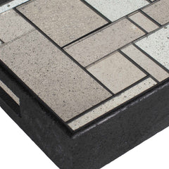 Modern Black/Silver Mosaic Antique Mirrored Tray - Ornate Home