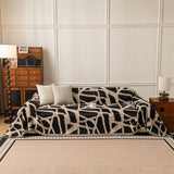 Modern Chenille Bold Abstract Pattern Sofa Cover, Artistic Decorative Furniture Cover - Ornate Home