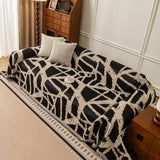 Modern Chenille Bold Abstract Pattern Sofa Cover, Artistic Decorative Furniture Cover - Ornate Home