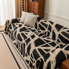 Modern Chenille Bold Abstract Pattern Sofa Cover, Artistic Decorative Furniture Cover - Ornate Home