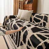 Modern Chenille Bold Abstract Pattern Sofa Cover, Artistic Decorative Furniture Cover - Ornate Home
