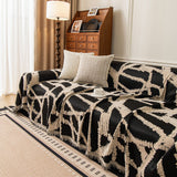 Modern Chenille Bold Abstract Pattern Sofa Cover, Artistic Decorative Furniture Cover - Ornate Home